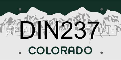 DIN237 Colorado License Plate