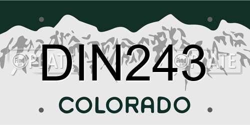DIN243 Colorado License Plate