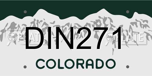 DIN271 Colorado License Plate