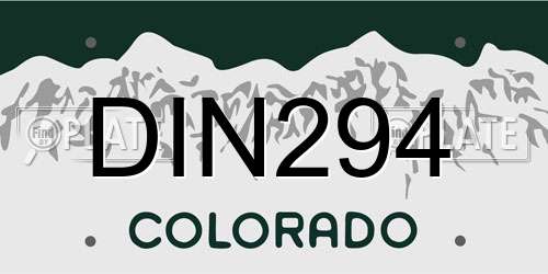DIN294 Colorado License Plate