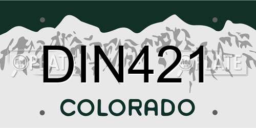 DIN421 Colorado License Plate