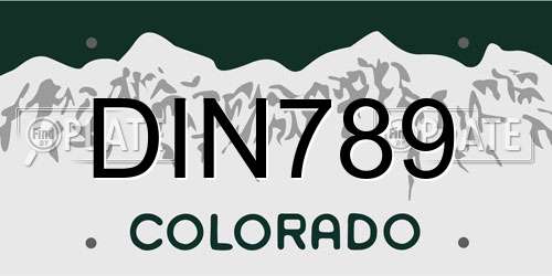 DIN789 Colorado License Plate