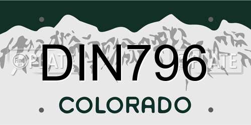 DIN796 Colorado License Plate
