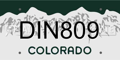 DIN809 Colorado License Plate