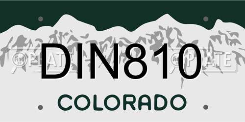 DIN810 Colorado License Plate