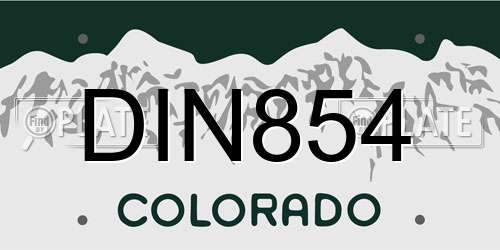 DIN854 Colorado License Plate