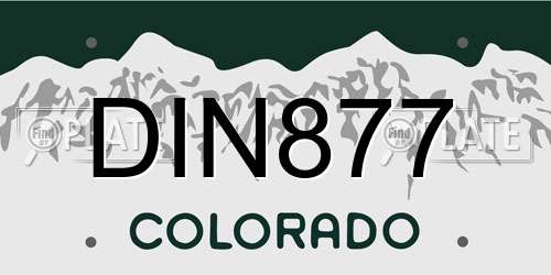 DIN877 Colorado License Plate