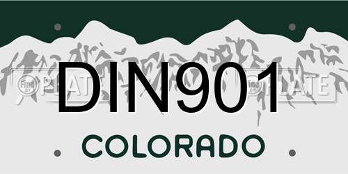DIN901 Colorado License Plate