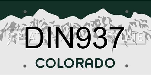 DIN937 Colorado License Plate