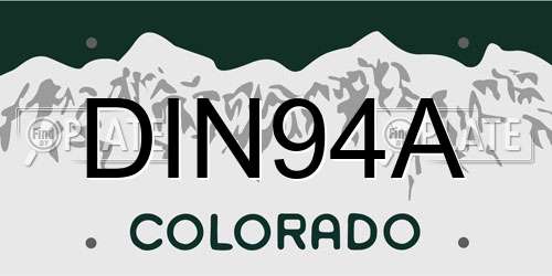 DIN94A Colorado License Plate