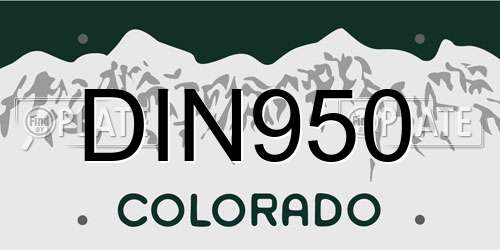 DIN950 Colorado License Plate