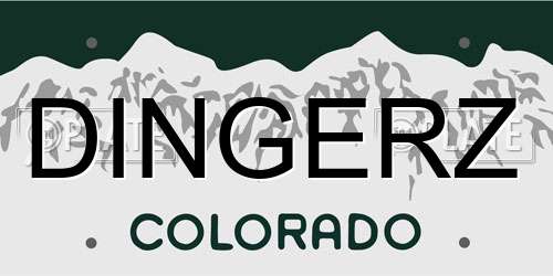 DINGERZ Colorado License Plate