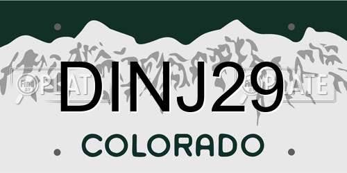 DINJ29 Colorado License Plate