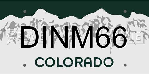 DINM66 Colorado License Plate