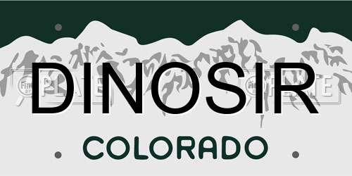 DINOSIR Colorado License Plate