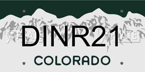 DINR21 Colorado License Plate