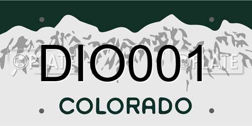 DIO001 Colorado License Plate