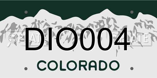 DIO004 Colorado License Plate