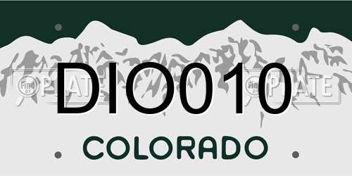 DIO010 Colorado License Plate