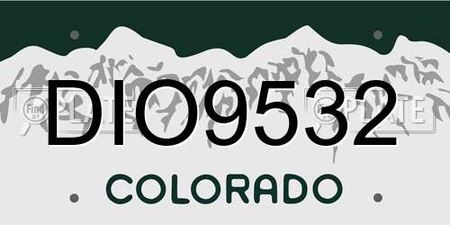 DIO9532 Colorado License Plate