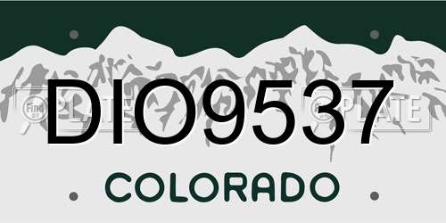 DIO9537 Colorado License Plate