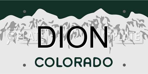 DION Colorado License Plate