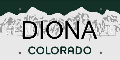 DIONA Colorado License Plate
