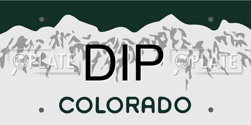 DIP Colorado License Plate