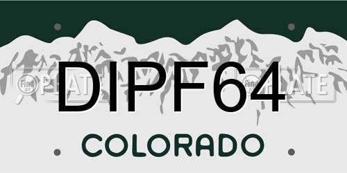 DIPF64 Colorado License Plate