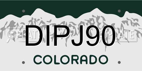 DIPJ90 Colorado License Plate