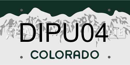 DIPU04 Colorado License Plate