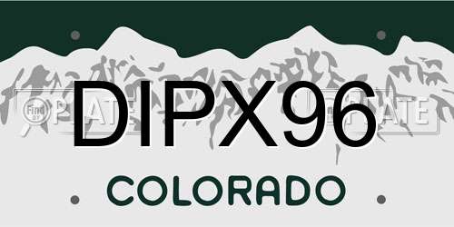 DIPX96 Colorado License Plate
