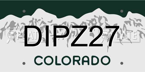 DIPZ27 Colorado License Plate