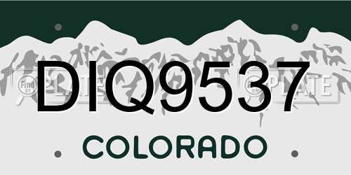 DIQ9537 Colorado License Plate