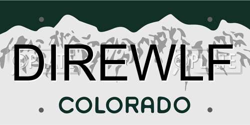 DIREWLF Colorado License Plate