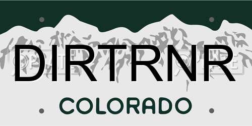 DIRTRNR Colorado License Plate