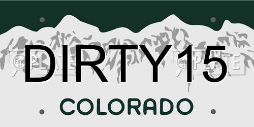 DIRTY15 Colorado License Plate