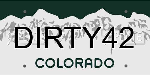 DIRTY42 Colorado License Plate