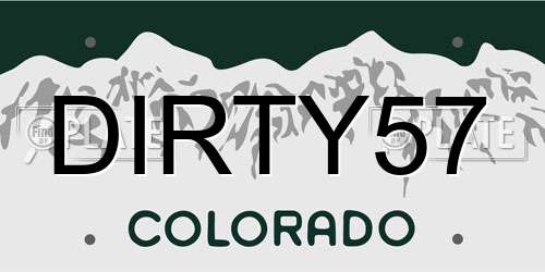 DIRTY57 Colorado License Plate