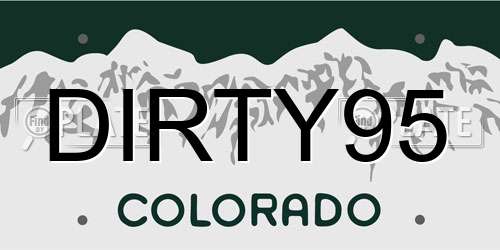 DIRTY95 Colorado License Plate