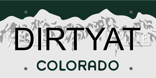 DIRTYAT Colorado License Plate