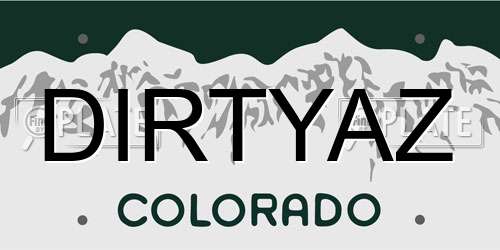 DIRTYAZ Colorado License Plate