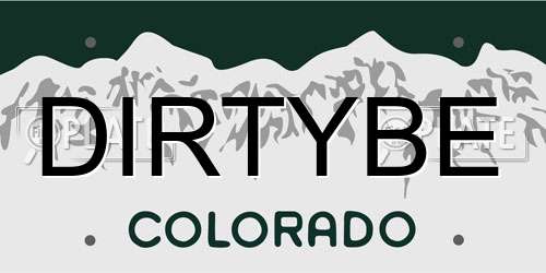 DIRTYBE Colorado License Plate