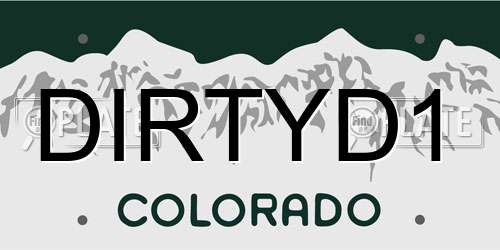 DIRTYD1 Colorado License Plate