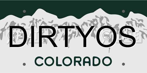 DIRTYOS Colorado License Plate