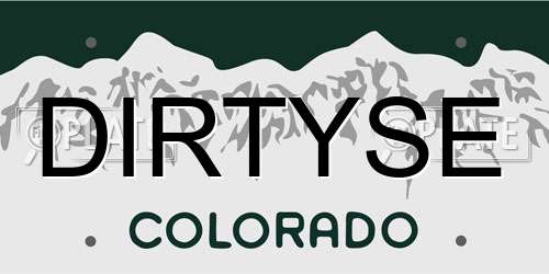 DIRTYSE Colorado License Plate