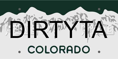 DIRTYTA Colorado License Plate