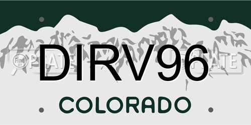 DIRV96 Colorado License Plate