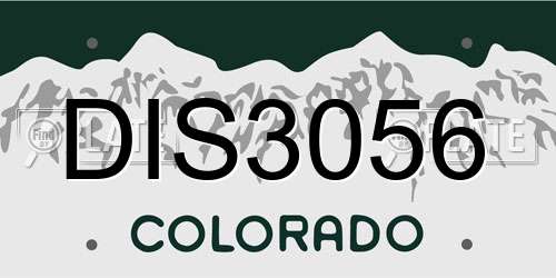 DIS3056 Colorado License Plate
