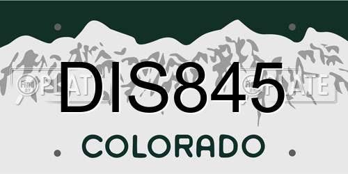 DIS845 Colorado License Plate